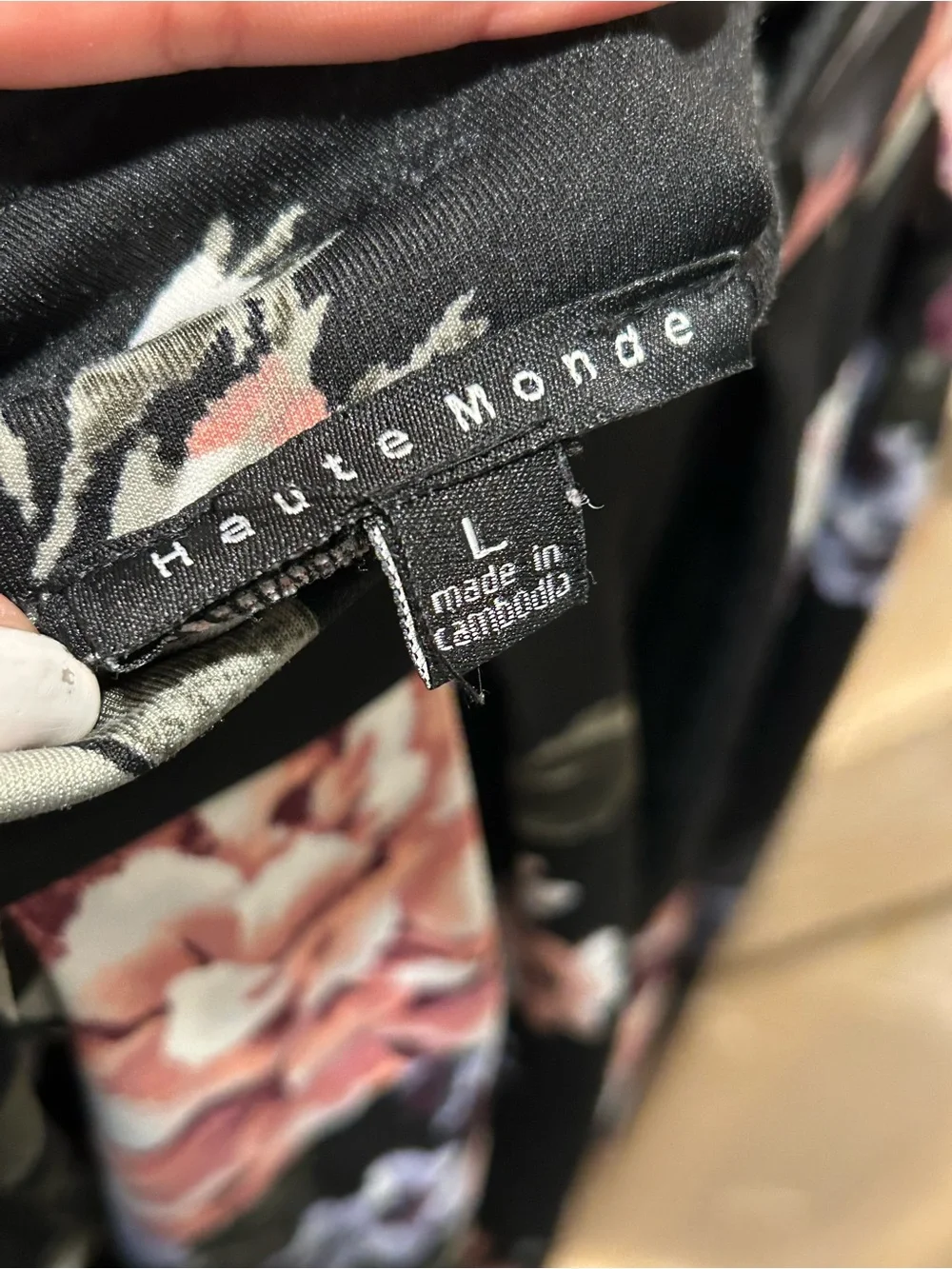 Haute Monde Black Floral Circle Skirt with Pink & Cream Roses